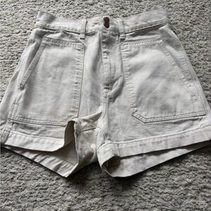 Madewell Denim Dempsey High Waist Cream Shorts 28